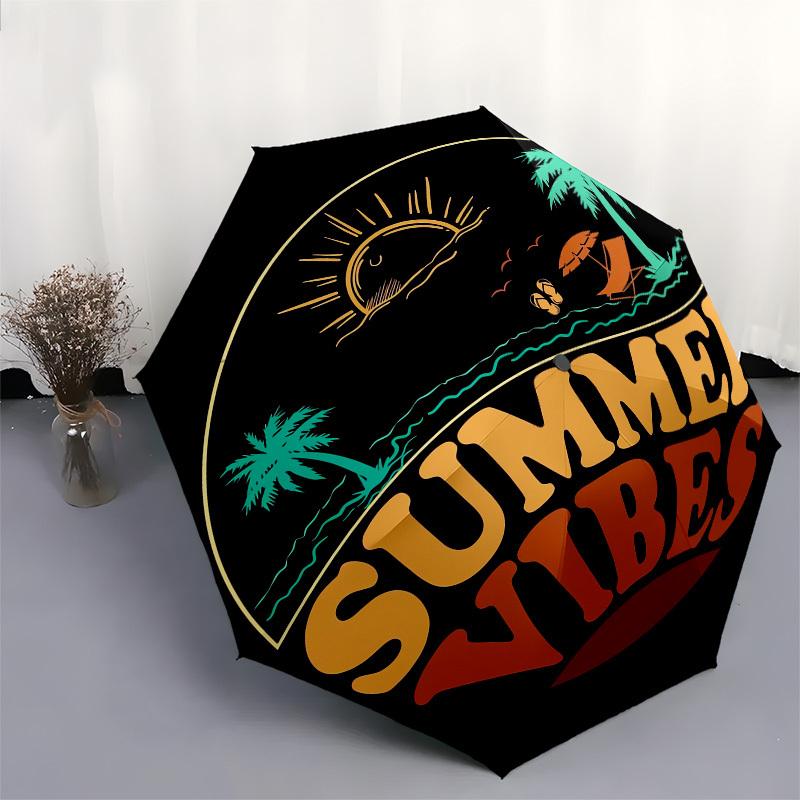 1pc Summer Beach Relaxation Umbrella with Plastic Handle, Suitable for All Seasons Outdoor PT404