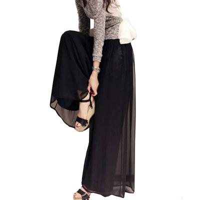 KumiModa Chiffon Long Gaucho Loose Stylish Women's Wide-Leg Pants, Trousers, Style, Slimming, Refreshing, Fit, Casual, Summer, Commuting,