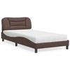 VidaXL Bed with Mattress Brown 100x200 Cm Faux Leather 3208705