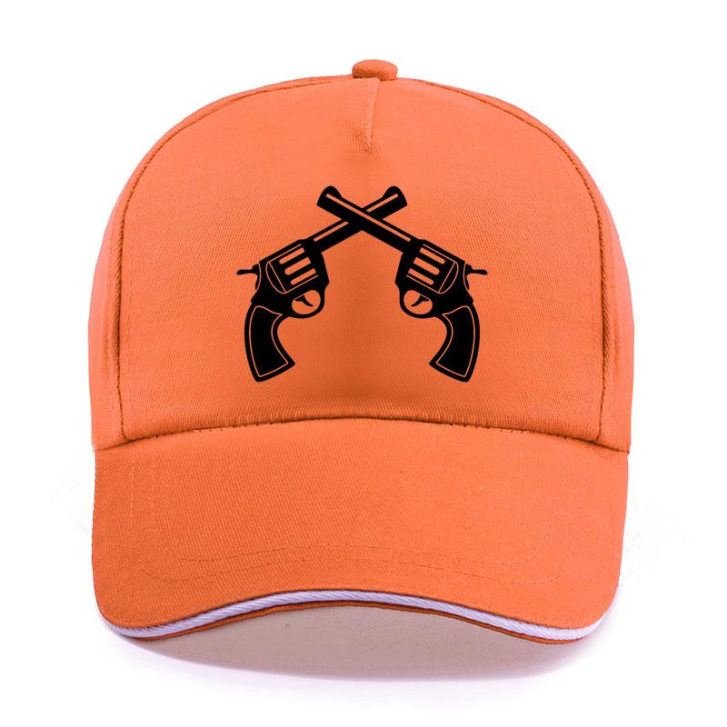 New Summer Double Gun Shooting Pistol Print Cap Unisex Women Unisex Cotton Hat Snapback Hats Trucker Cap SunHats