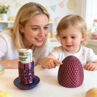 Eiförmige Labyrinth-Geschenkbox Stressabbau Pädagogisches 3D-gedrucktes Labyrinth-Ei mit Geheimfach Geld Bargeld Puzzlebox Geburtstage Ostergeschenk