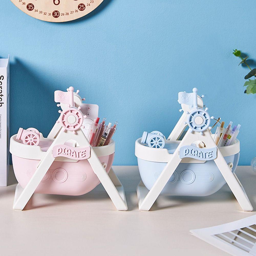 

Creative Pirate Ship Pen Holder Large-capacity Desktop Stationery Organizer Stationery