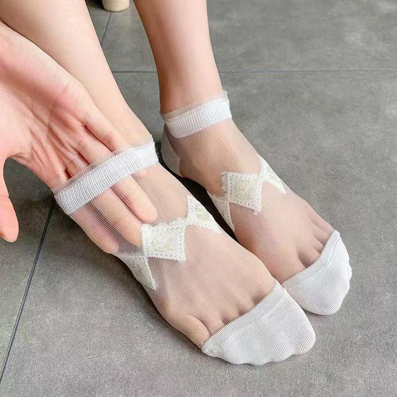 5 Paare/los Sommer Kurze Frauen Weiße Socken Niedrigen Rohr Kühlen Socken Set Nette Drucken Knöchel Fuß Abdeckung Mode Neue Kawaii socke