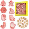 8pcs Christmas Cookie Cutter Set Plastic Pressable Christmas Biscuit Cutters
