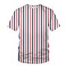 Creative Stripe Geometry 3D Printed Casual Sports T-shirt Men's Round Neck Comfortable Soft Large Loose Breathable T-shirt Fashion Summer T-shirt