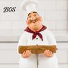 Dining Space Decoration Chef Figurine, Resin Countertop Table Decoration, Funny Statue with Cartoon Kitchen Accessory Seasoning Bottle/Bottle