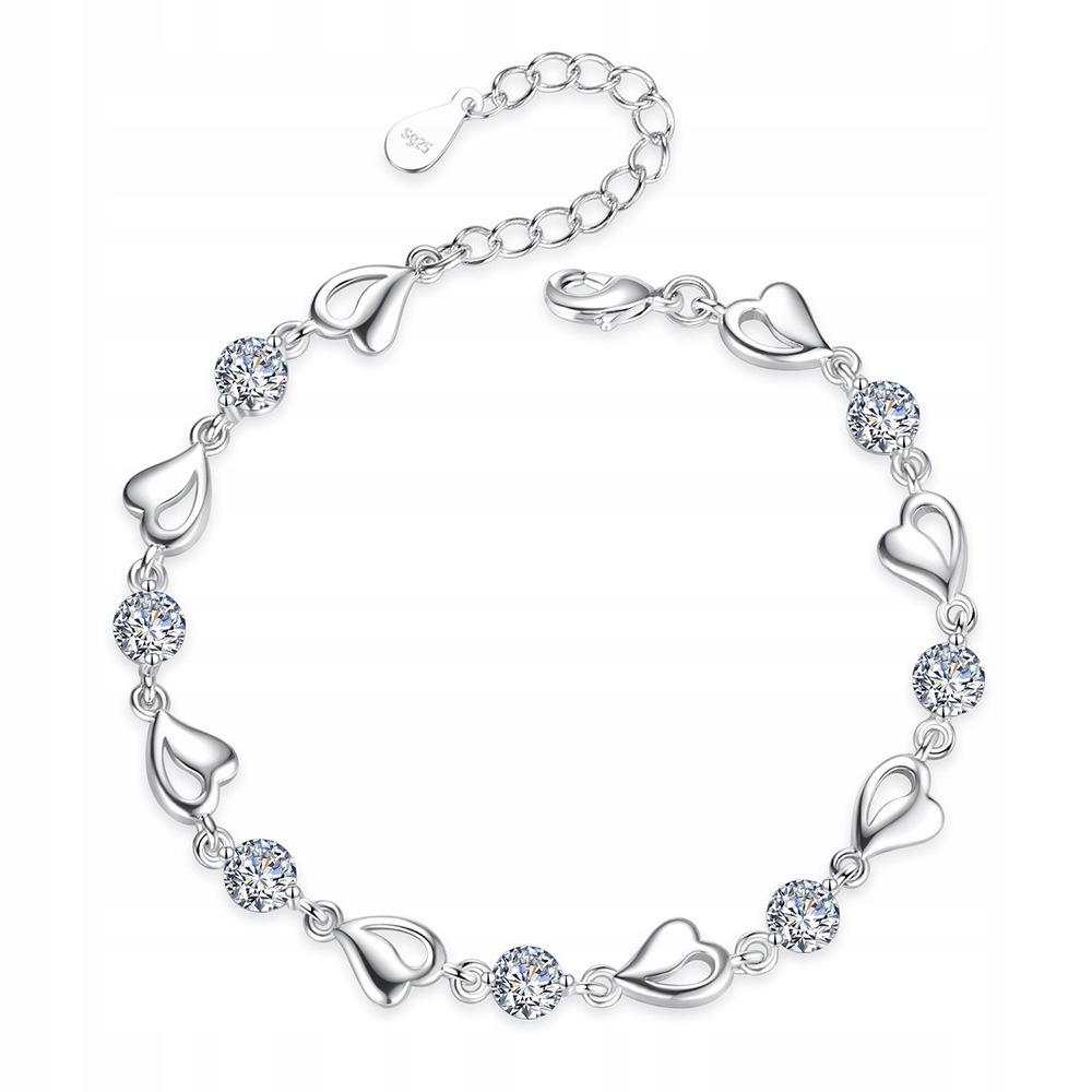 925 SILVER HEART WOMEN' BRACELET WITH DIAMOND