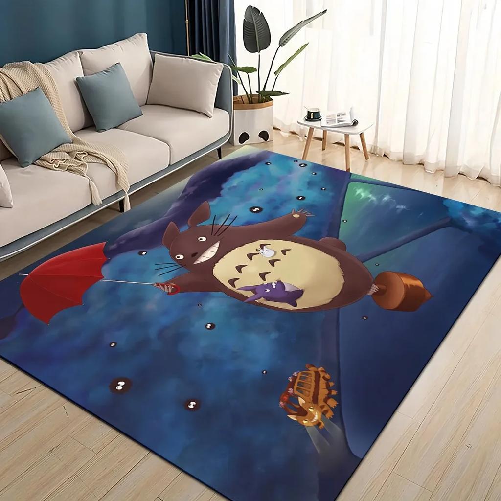 3D T-Totoros Cartoon Area Rug Large,Carpet Rug for Living Room Bedroom Sofa Doormat Decoration,kid Play Non-slip Floor Mat