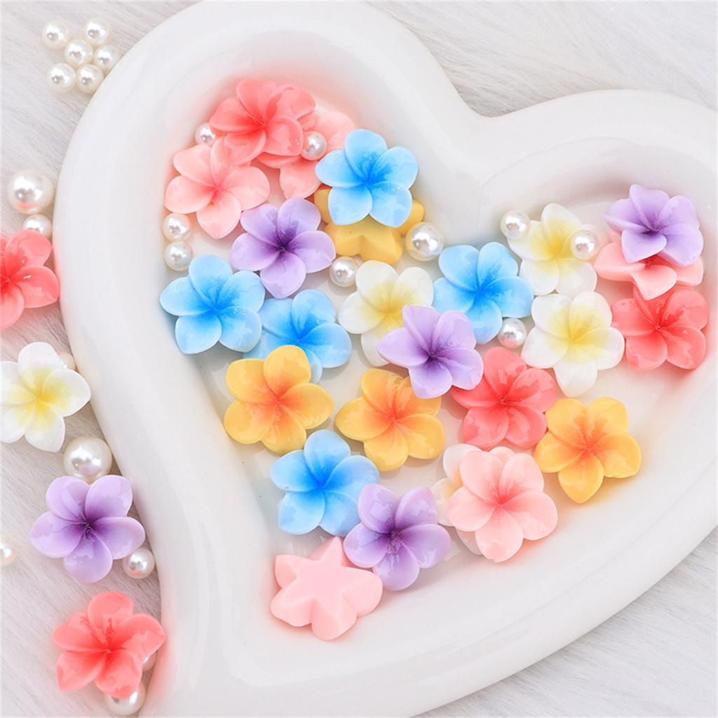 Plumeria Luminosa Monocolore Fatta a Mano Fai da Te Forcina Decorazione Copricapo Colla Crema Patch per Custodia Telefono Cellulare
