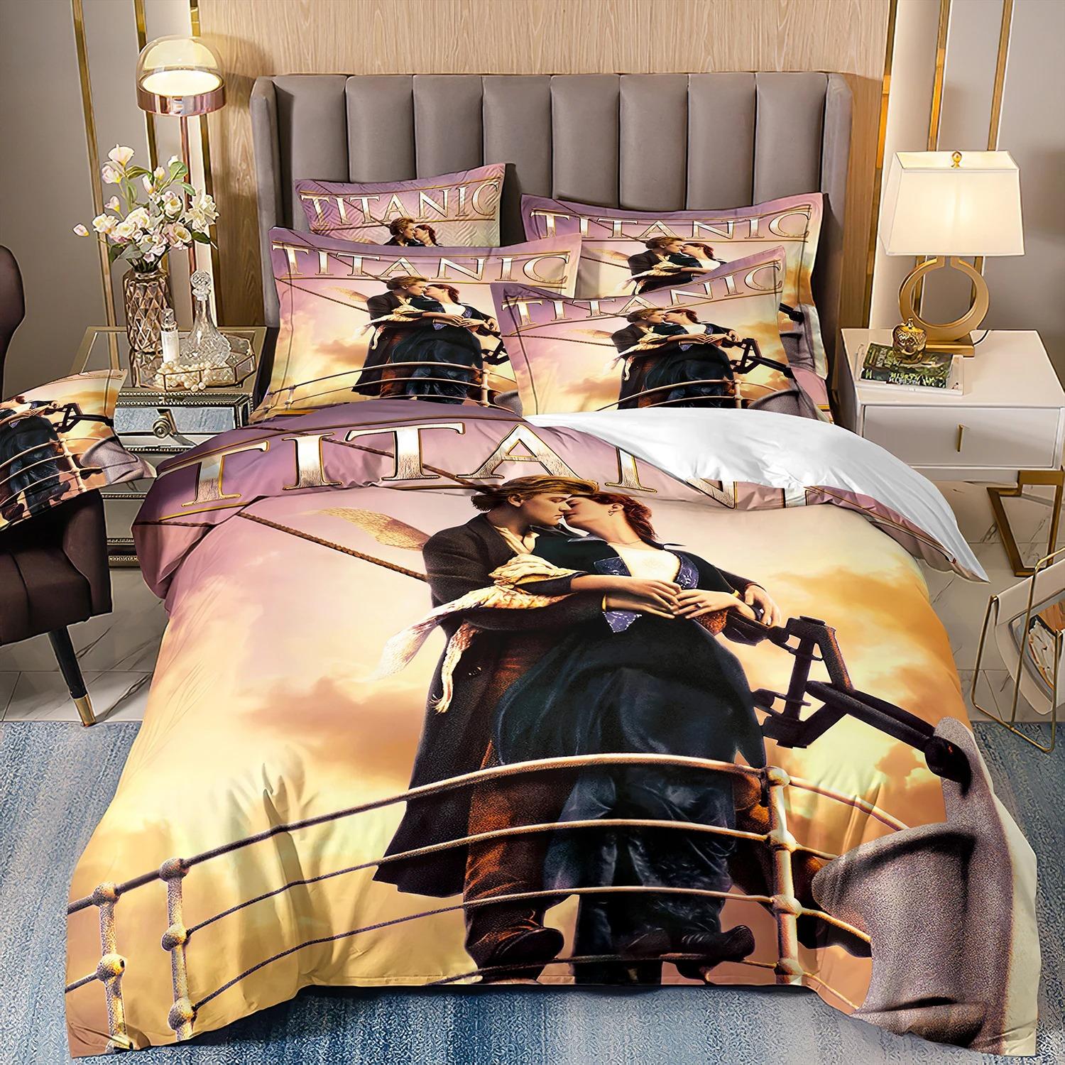 

Film Titanic Bedding SetsJack And Rose Duvet Cover Bed Comforter Set Bedding Leonardo Dicaprio Quilt Cover EU Single(135*200cm)3pcs