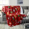 1 pc red Christmas pattern flannel blanket suitable for sofa beds offices gyms outdoor camping and travel all year round