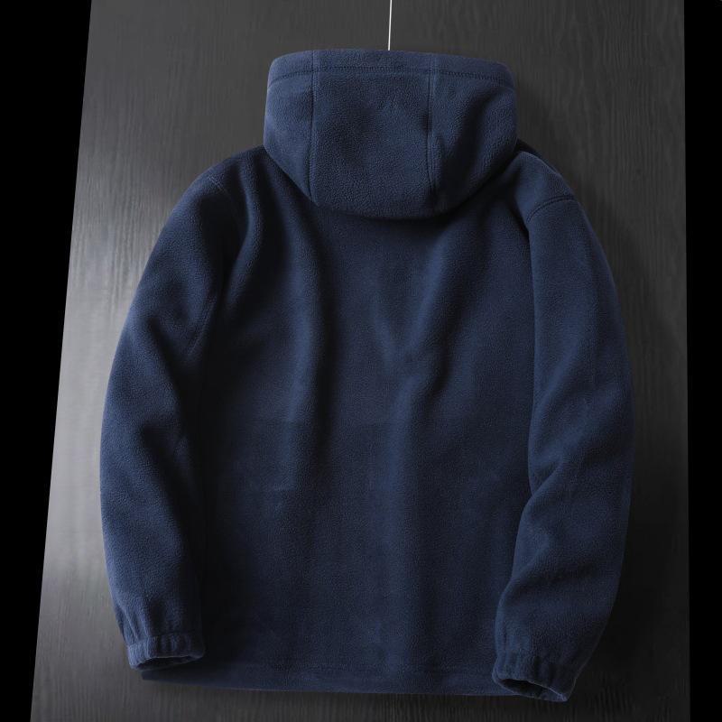 Men's Winter Thick Double-Layer Polar Fleece Hooded Jacket - Cold-Resistant, Warm, Large Size