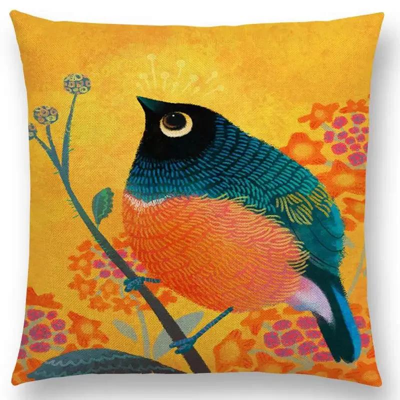 Super Cute Cartoon Animals Pufferfish Cushion Cover Lovely Bird Sweet Nest Interesting Fish Cat Frog Fox Throw Pillow Case Hogar