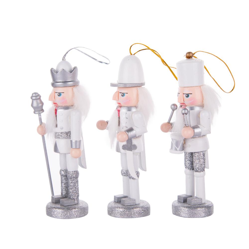 White & Silver Nutcracker Ornament Set