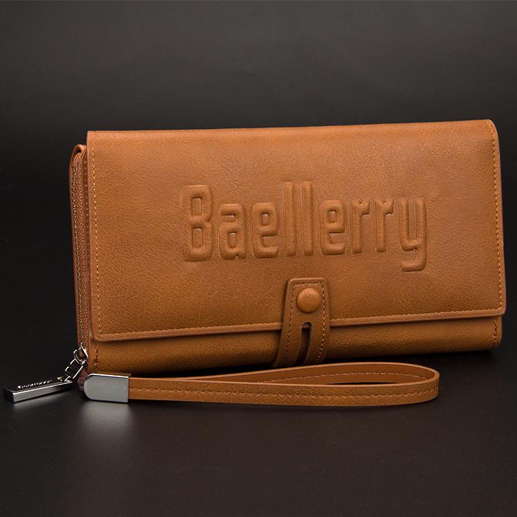 Baellerry Men's Multi-functional European & American Clutch: Long Handheld Wallet with Large Capacity
