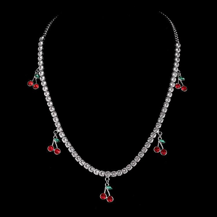 

Red Cherry Pendant Necklace Women S Light Luxury Chain Niche Design Premium Clavicle Temperament Gift