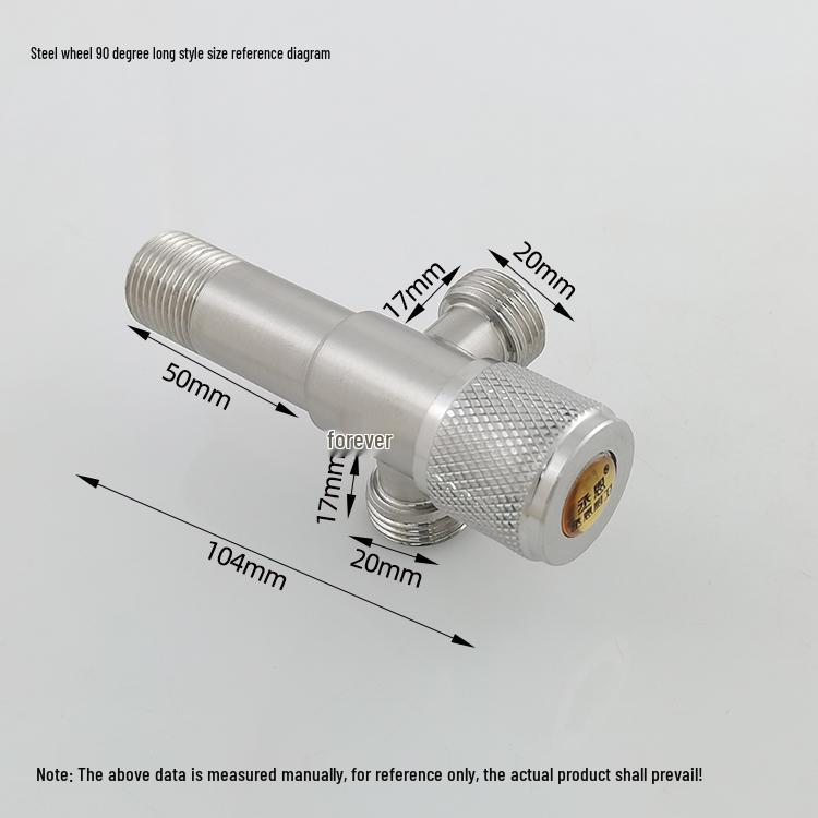 304 Stainless Steel Dual Outlet Hot/Cold Angle Valve Water Heater Diverter Switch