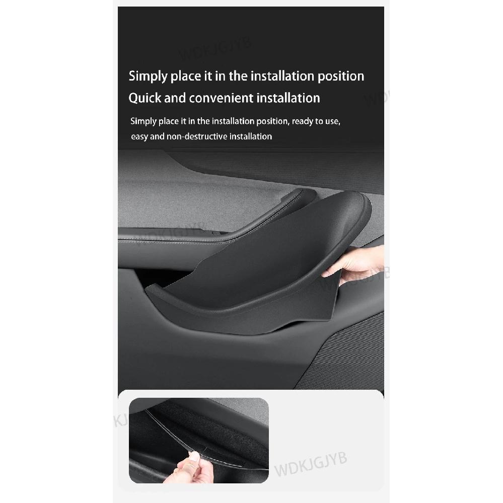 For Tesla Model YL Launch 2026 TPE Door Side Storage Box Front Rear Door Slot Organizer Tray Protector Model YL Door Storage Box