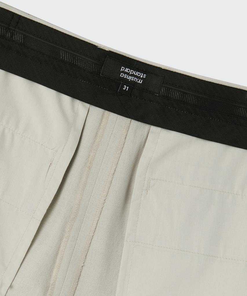 MUSINSA STANDARD Cool Touch Semi-Wide Hidden Banding Slacks [Dusty Cream]