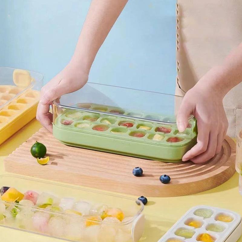 Creativity Ice Cube Tray With Box Ice Cube Maker Easy To Demold Ice Mould Party Bar Kitchen Freezer Hand Press Ice Cube Mold