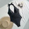 New Sexy Deep V-Neck One Piece Swimsuit For Women Halter Push Up Swimwear Female Bodysuit Bathing Suits Beachwear
