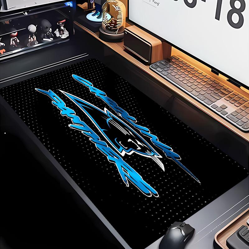 Carolina Panthers Thema Premium rutschfestes Mauspadd mit genähten Kanten, strapazierfähiges Gummi-Material, für Schreibtisch & Gaming, Tolle Geschenke