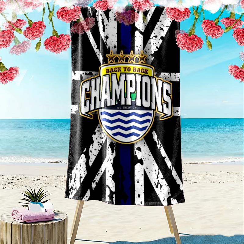 Persib Bandung Print Beach Towel, Large Soft Quick Dry Towel for Beach Camping Swimming