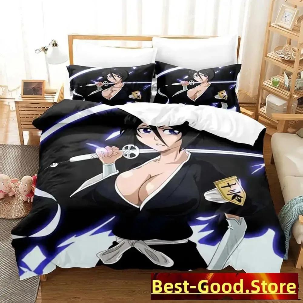 Comforter New 3D Print Anime Bleach Kuchiki Rukia Bedding Set Single Twin Full Queen King Size Bed Set Adult Kid Bedroom S