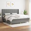 3132018 vidaXL Divan Bed with Mattress Dark Grey 200x200cm Fabric