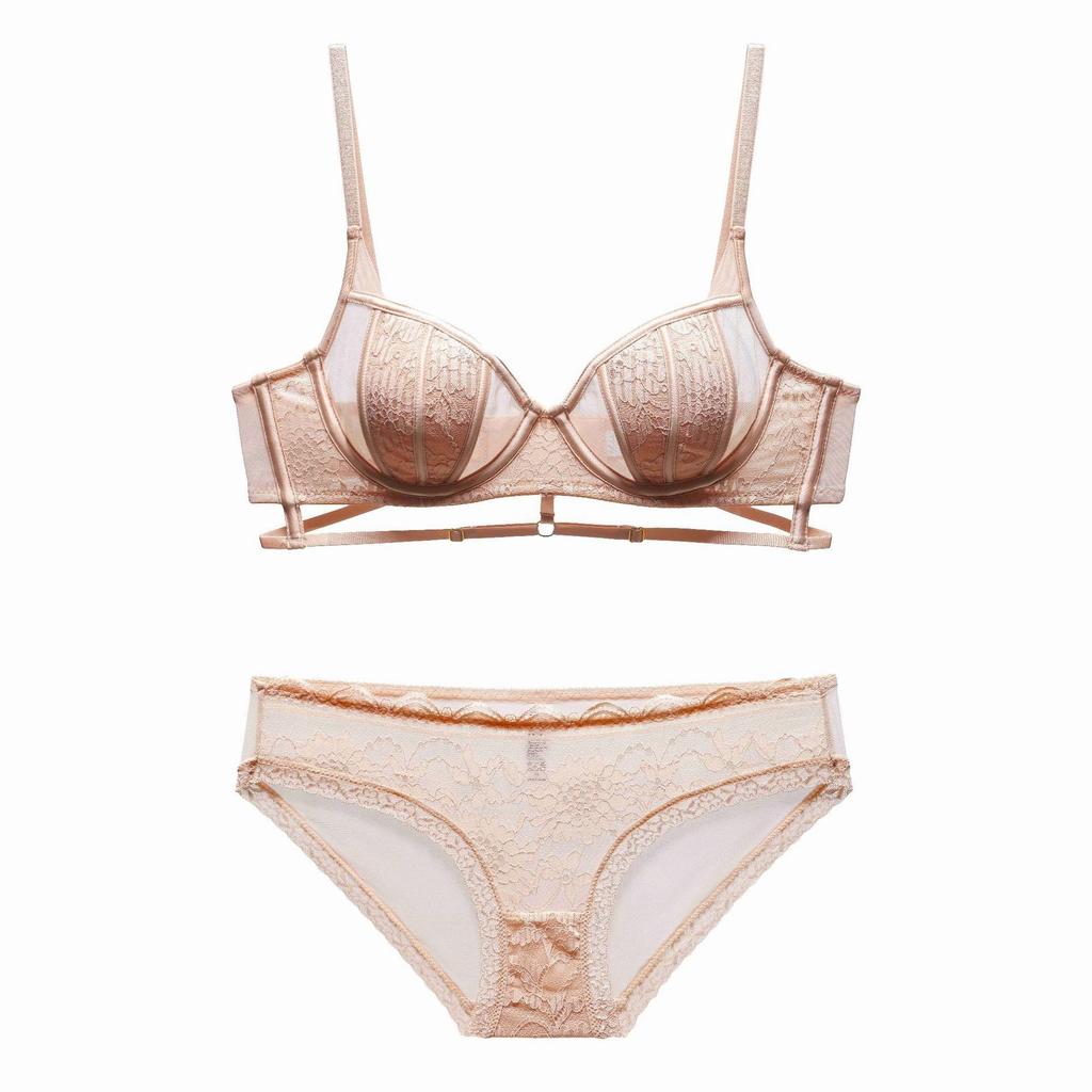 French Sexy Lace Underwear Female Rabbit Ears Soft Steel Ring Gathering Bra Cover Large Chest Small Large Size Bra Set