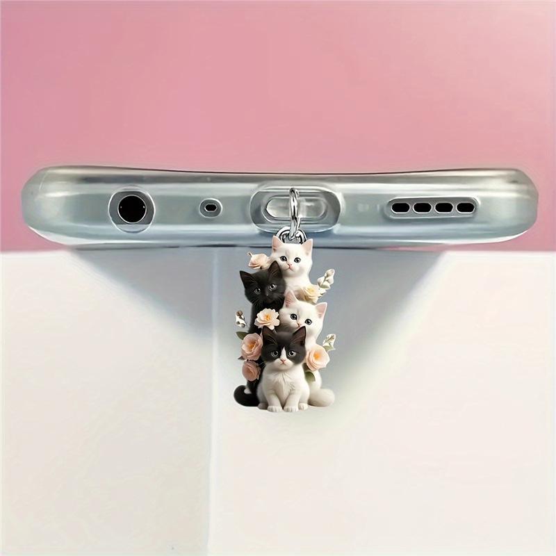 

Adorable Cat Phone Dust Plug: Fits iPhone & Type-C Ports Type-C Oval Charging Port