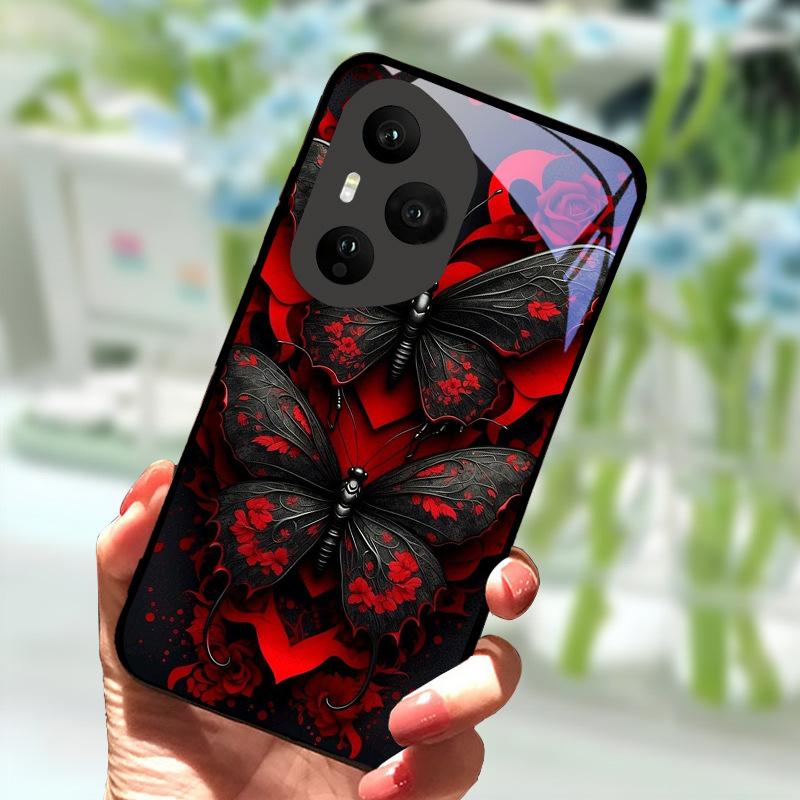 For Honor 400 Pro 5G Case Luxury Tempered Glass Anti-Fall Cover For Honor400 Pro 400Pro Phone Back Shell Shockproof Fundas Capa