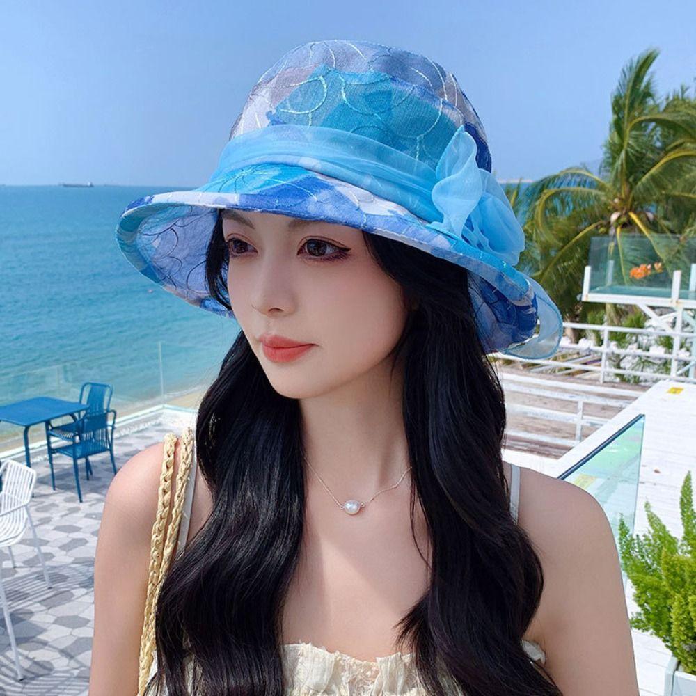 Breathable Beach Bucket Hats UV Protection Travel Panama Caps Gifts Sun Cap