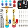 URMECCH R134A Valve Core Tool Kit for Refrigerant Air Conditioner System, High Low Pressure Valve Core Quick Remover Installer,