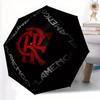 1pc Flamengo Automatic Umbrella - Lightweight & Portable 8-Rib Iron Frame, Durable Canopy, Playful Design with Red & Black Log