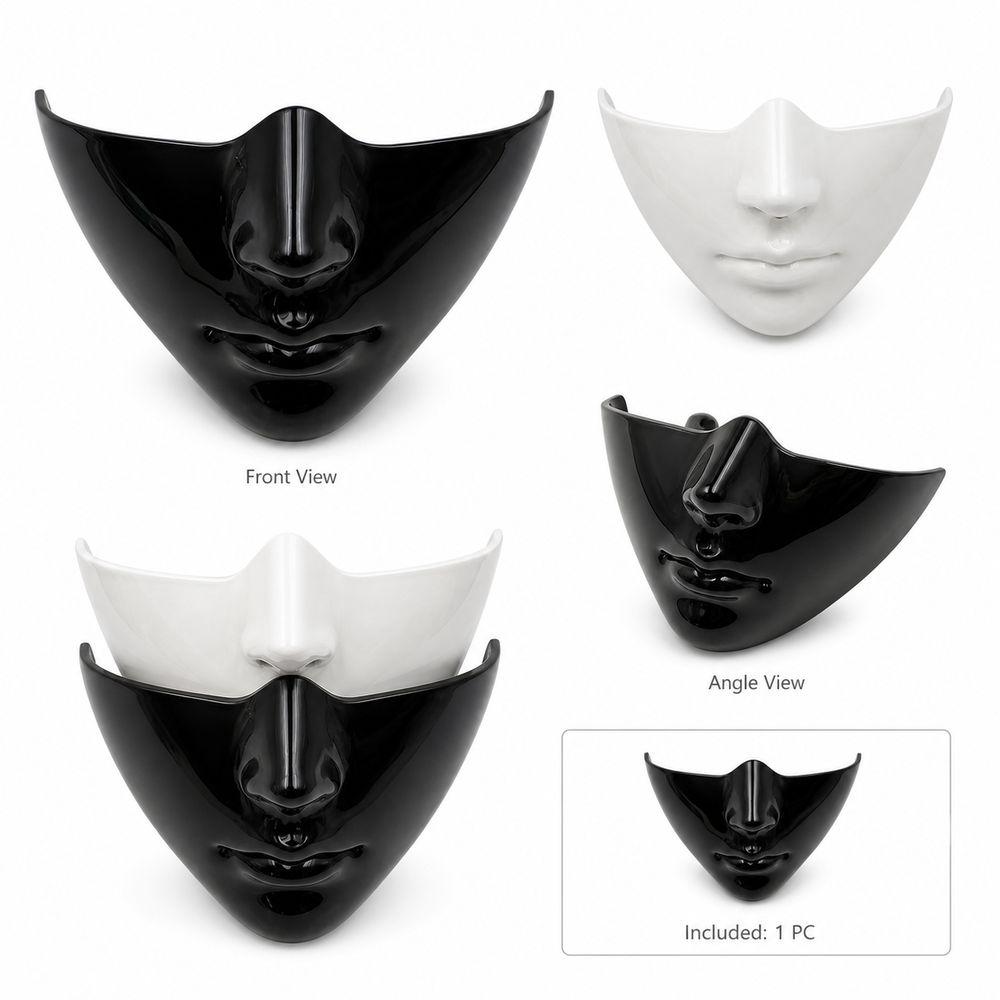Lightweight Shell Half Face Mask Smooth Edges Realistic Face Fashion Masquerade Mask