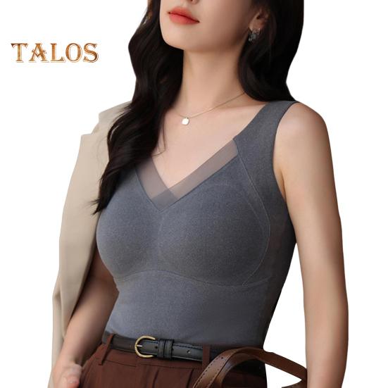 

Graphene DE Velvet Утепленный жилет Эластичная ткань V-образный вырез Дизайн 3D Бесшовные чашки Теплый внутренний слой Нижняя часть Верхняя одежда Осень-Зима XXL серый