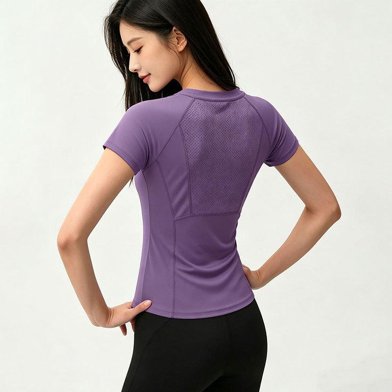 Sports Yoga Short-sleeved Women, Quick-drying Breathable Slim-fit, Summer Running Fitness Training Top