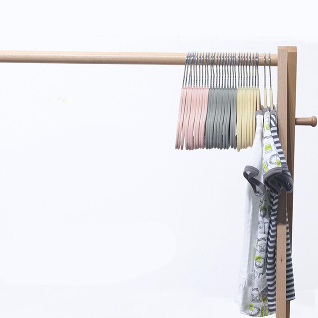 16Pcs Velvet Hangers Non-Slip Rotin Baby Clothes Hangers Portable Children Closet Organizer Drying Clothes Space Saving