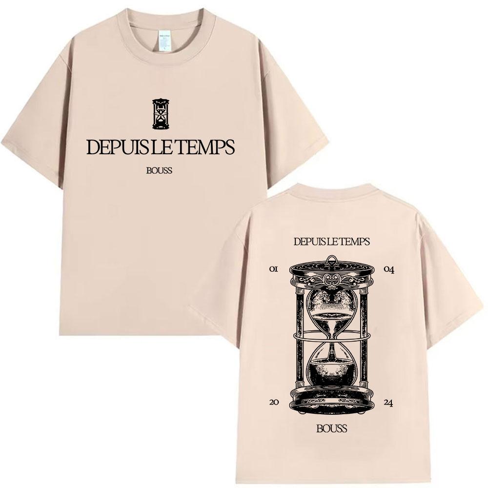 DEPUIS LE TEMPS BOUSS Tour 2025 Merch T Shirt Mens Women Vintage Fashion Oversized Cotton Tshirts Man Hip Hop Clothing Tshirt