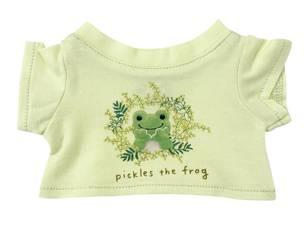 Pickles the Frog X HIBIYA-KADAN Bean Doll Plush Costume Dress-Up T-Shirt, Green, Mimosa, PZ44156-61