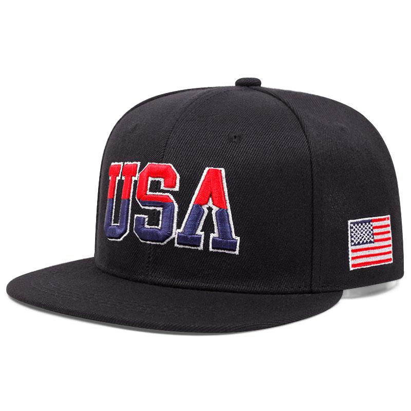 Yiran Bag Women's Fashion New Flat Brimmed Hat Usa Embroidered Street Dance Hip Hop Hat Daily Sunshade Hat Baseball Hat Unisex