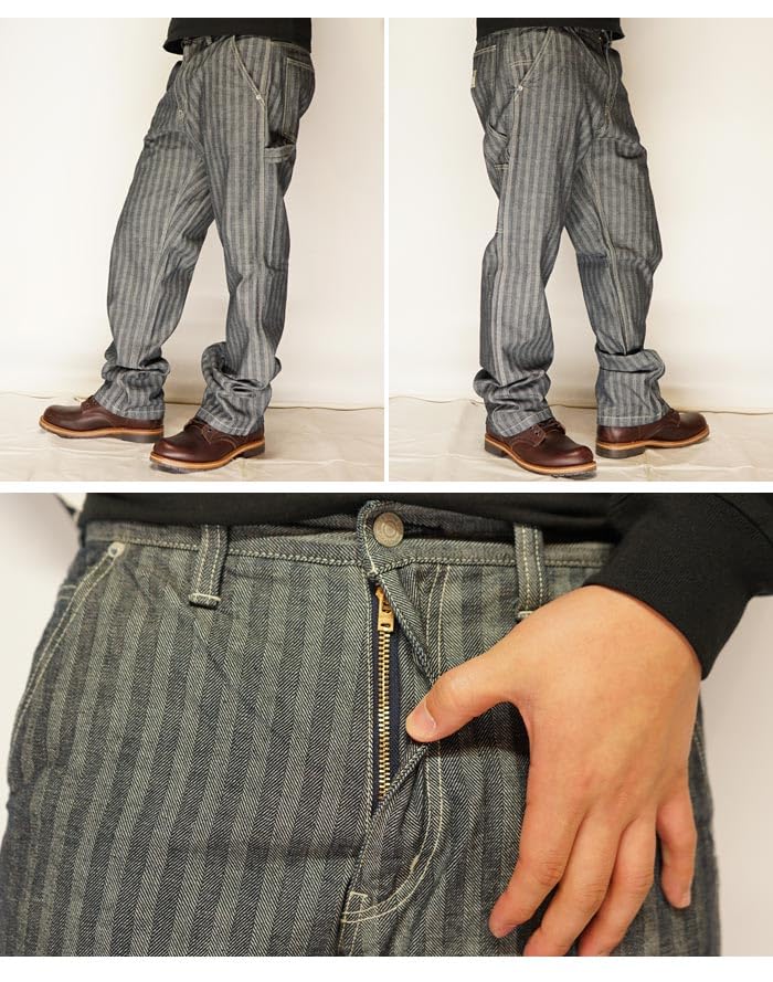 Kojima Jeans KOJIMA GENES Herringbone Basic Painter Made In One Pants, Men's, Japan, Wash, RNB-1200H-Herringbone-38