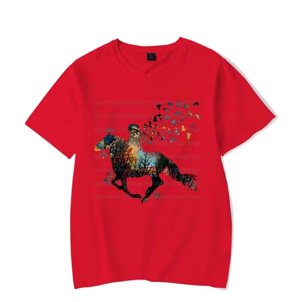Short Sleeve Clothes Men's T-shirt Colorful Horse Girls Print Shirt Kawaii Shirt Men Women Tshirt Male Classic T-shirt Hombre