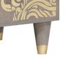 Highboard Gray and Gold 60 x 33 x 100 cm Solid Mango Wood
