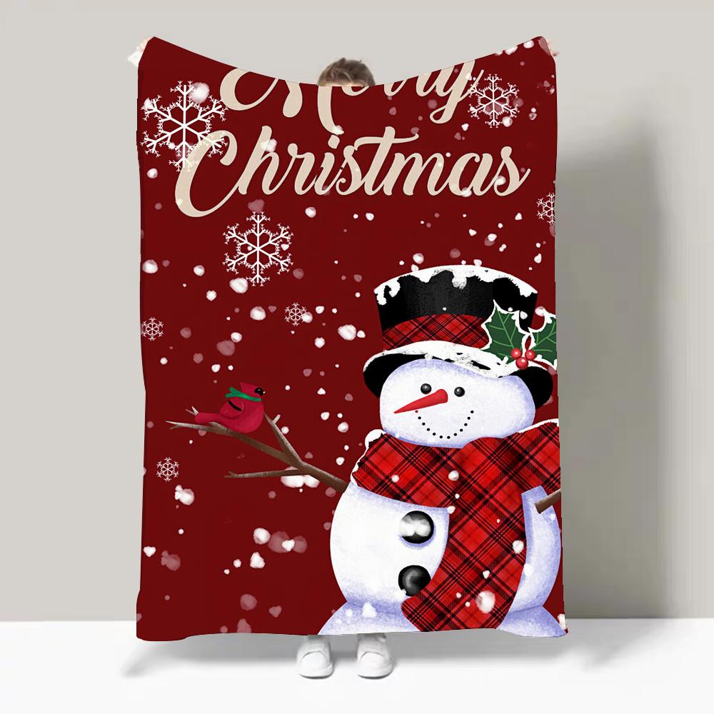 Merry Christmas Gift Santa Claus Reindeer P Blanket Design Lightweight  For Dorms, Naps, Living Room, Office,Sofa,All-Season