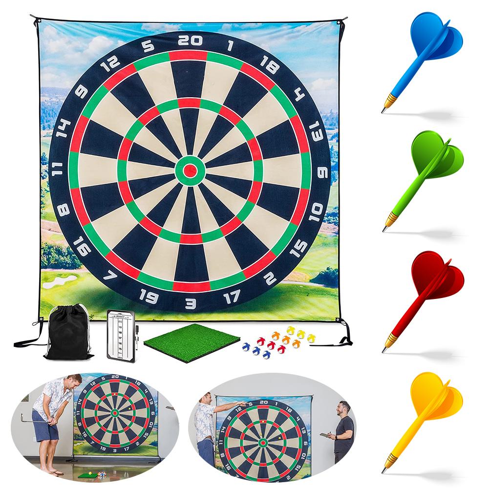 Golf Chipping Game Golf Game Mat with 12 Golf Balls Golf Training Mat Chipping Golf Game Mat for Outdoor Backyard