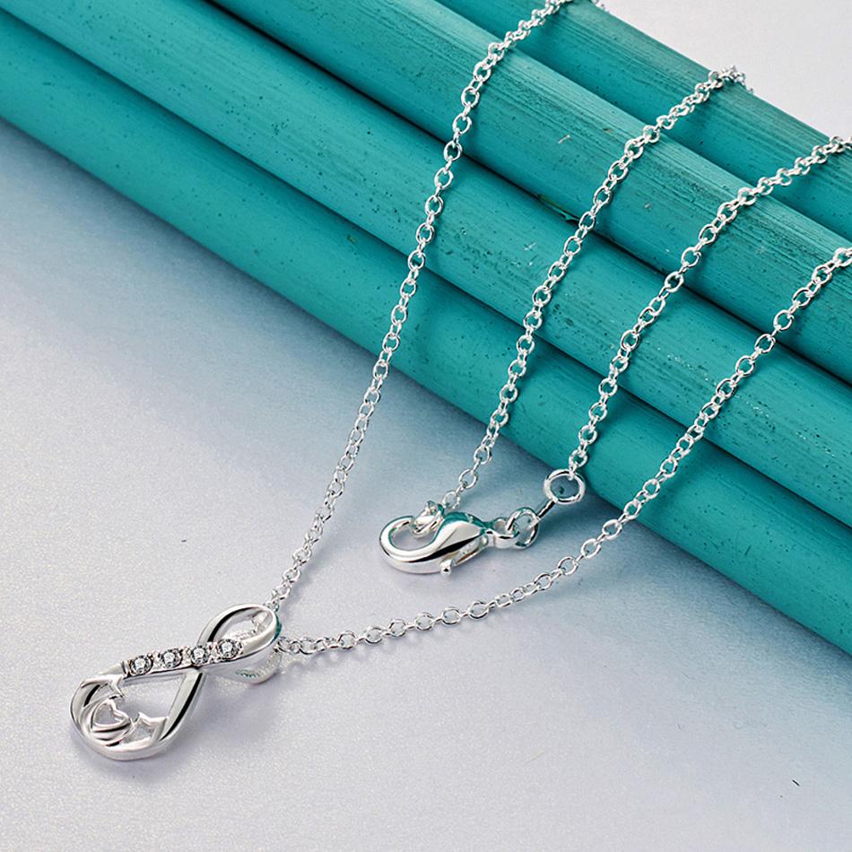 URMYLADY 925 Sterling Silver Heart AAAAA Zircon Pendant Necklace Chain For Women Wedding Engagement Jewelry