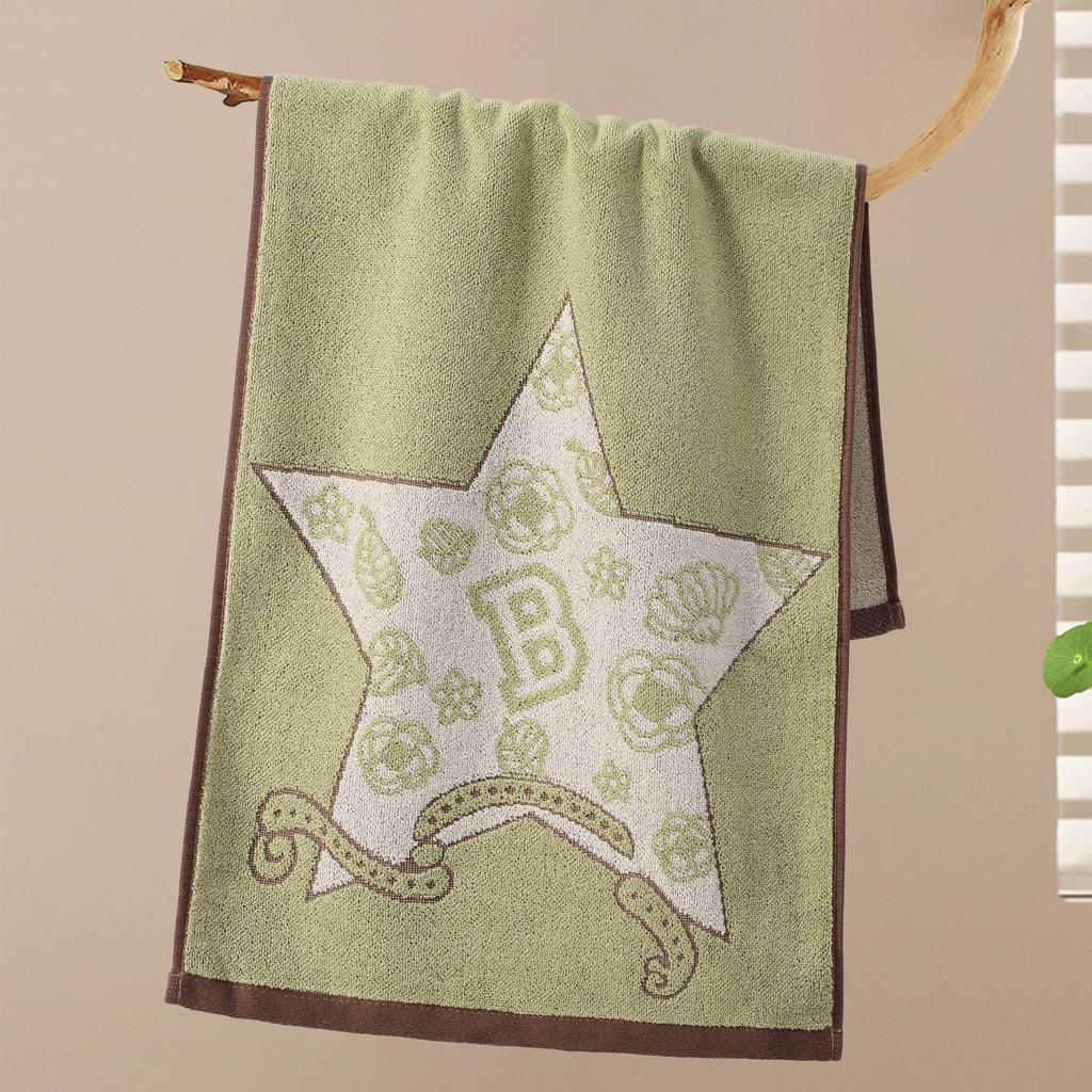 Thick, Absorbent Striped Cotton Face Towel - Soft Yarn-Dyed Design for Adults