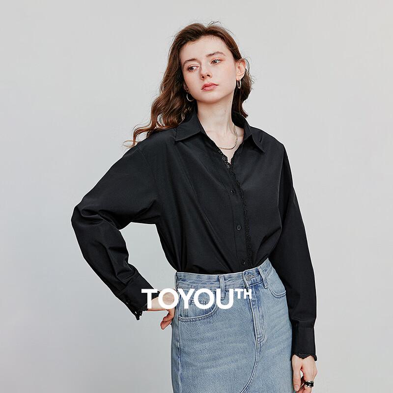 Women s Bohemian Patchwork Lace Long-Sleeve Shirt M